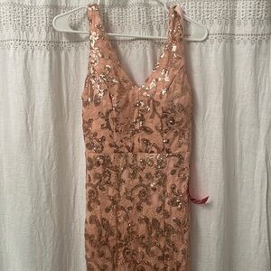 Size 5 Pink Sequins Evening Gown